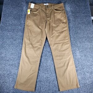 NWT ROWM Men's 5 Pocket Chino Pants 38x32 Brown 5 Pocket Comfort Casual Preppy